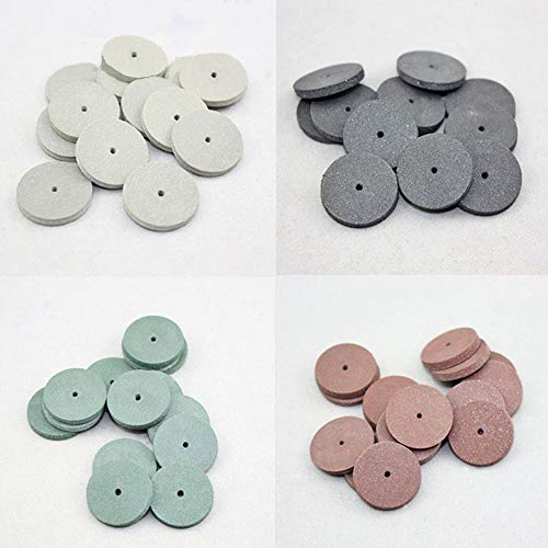 SaferCCTV 7/8 Inch Polishing Wheels Kit,40 Pcs Dental Lab Polishing Wheels Silicone Rubber Polishers Assortment Kit,12 Pcs Mandrel Shank Perfect for Rotary Hand Pieces Dremel Rotary Tool,52 Pcs