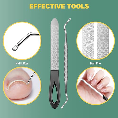 Nail Clippers for Seniors, CLPPNA Wide Jaw Fingernail Clippers and Angled Head Toenail Clippers for Thick Nail, 4 Pack Professional Nail Clippers for Men, Women&Pregnant, Black Black Wide Opening & Angled Head
