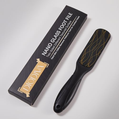 Nano Glass Foot File, Double-Sided Foot Callus Remover for Cracked Heels Black