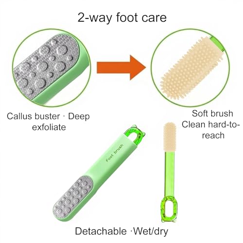 Manual Stainless Steel Foot File, 2-in-1 Pedicure Callus & Corn Remover Green