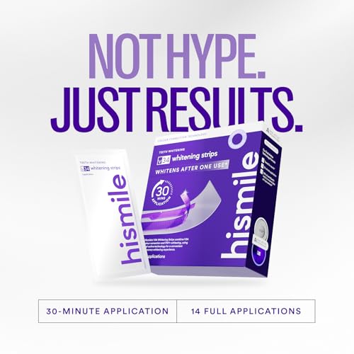 Hismile V34 Whitening Strips, Teeth Whitening Strips, Purple Whitening Strips, Whitens After One Use* - 28 Applications (46 Individual Strips) (Pack of 2) 1 Count (Pack of 28)
