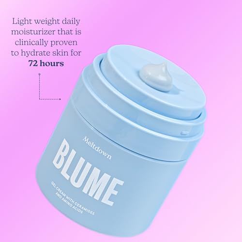 Blume Meltdown Gel Face Moisturizer for Acne Prone Skin - Oil Free Facial Moisturizer with Niacinamide & Centella to Even Skin Tone - 72-Hour Hydration Face Cream with Ceramides & Squalane (1.7 oz)