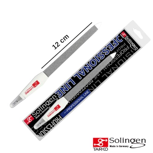 Solingen Sapphire Nail File & Cuticle Trimmer – Dual-Sided Professional Nail File for Fingernails & Toenails – Durable German Steel 2-in-1 Manicure Tool (Large Size)