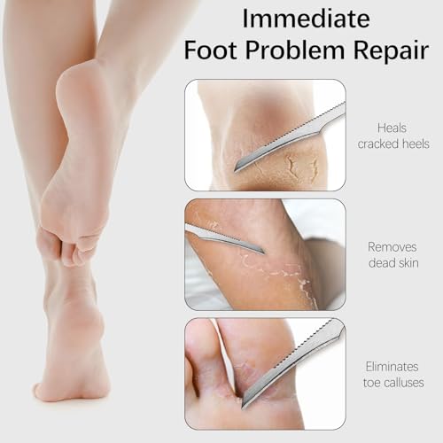 6-Piece Pedicure Knife Tools Kits, Professional Stainless Steel Foot Scrubber Set, Foot Scraper Kit for Removing Dead Skin and Calluses, Suitable for Men and Women, Superior Pedicure Tools