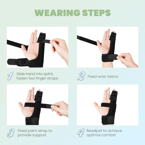 Metacarpal Finger Splint Hand Brace - Pinky Ring Finger Immobilizer For Boxer Fractures -Fit for Both Left or Right Hand (Large) Large