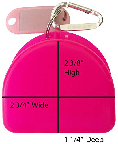 Lacrosse 7 Standing Sticks Retainer and Mouthguard Case with Carabiner, Durable Mouthguard Case for Sports, Retainer Holder for Travel and Protection, Ideal for Secure Storage - Pink