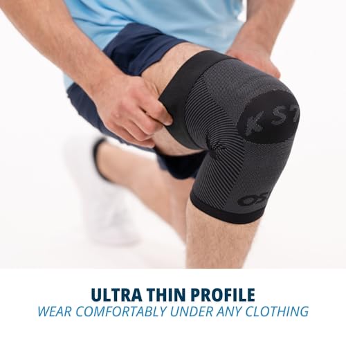 OS1st KS7 Performance Knee Brace with Compression Zone Technology–Stabilizing Knee Sleeve for Pain Relief, Patella Support, Running, Arthritis, Men & Women Large Black