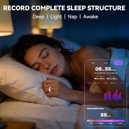 Smart Ring for Women Men,Fitness Tracker,Health Ring,Sleep Tracker Black 7