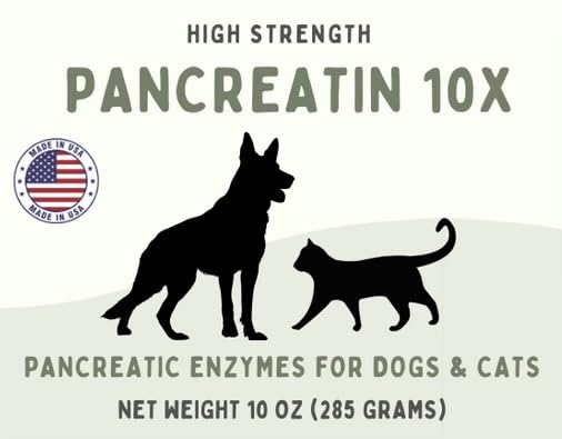 Pancreatin 10X - Pancreatic enzymes for Dogs and Cats (Made in USA) High Strength | Low Odor |10oz (285g) - PawsPlanet Australia