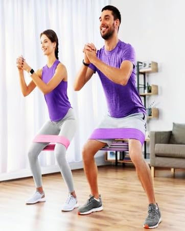 4 Levels Booty Resistance Bands Upgrade for HIPS & Thigh Glutes, Pilates, Leg Butt Stretch Upgrade for Women and Men Elastic Fabric Set Working Out