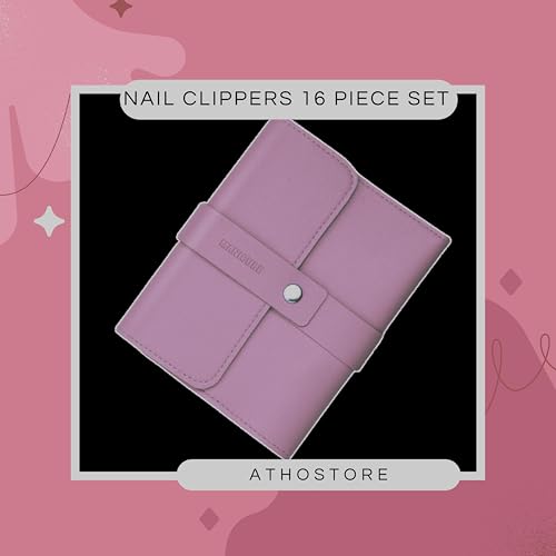 Generic 16 in 1 Manicure Kit Stainless Steel Manicure Pedicure Set Professional Travel Manicure Set Nail Clipper Set (Purple) Purple