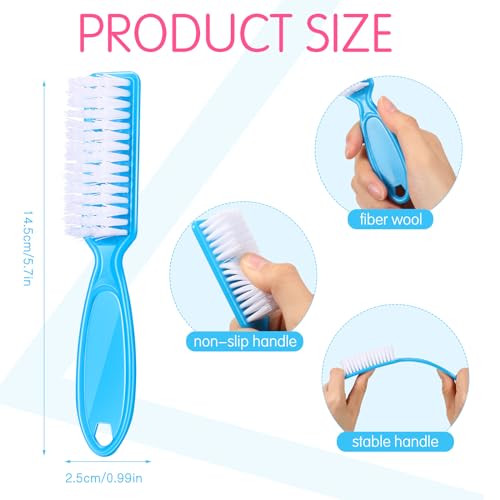 Patelai 15 Pieces Nail Brush Handle Grip for Fingernail Toe Scrub Cleaning Bright