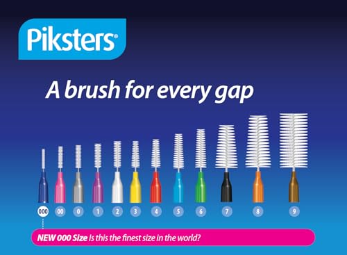Piksters Interdental Brush Tight Gaps 100 Pack Purple Size 1 Size 1 (Purple)