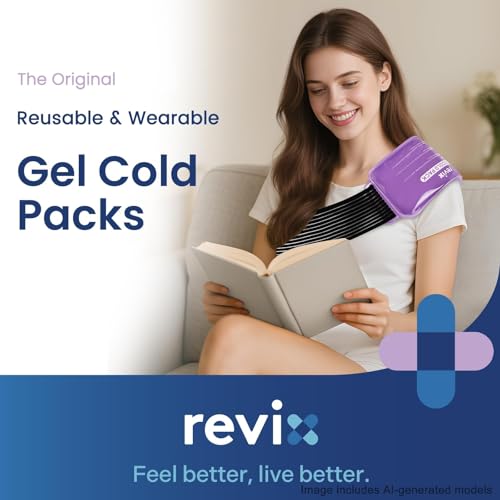 REVIX Ice Packs for Injuries Reusable, 2 Pack Hot & Cold Gel Ice Packs Purple Medium 10 x 5 Inch