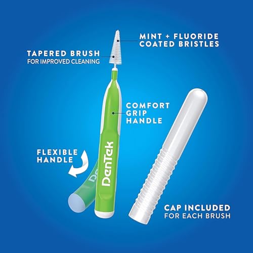 DenTek Easy Brush Interdental Cleaners, Tight Between Teeth Brushes, Plaque Control, Dental Picks for Oral Care, Fresh Mint, 16 Count (Pack of 8) 16 Count (Pack of 8)