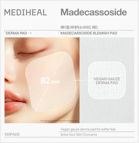 MEDIHEAL Madecassoside Blemish Care Toner Pad 100 Count (Pack of 1)