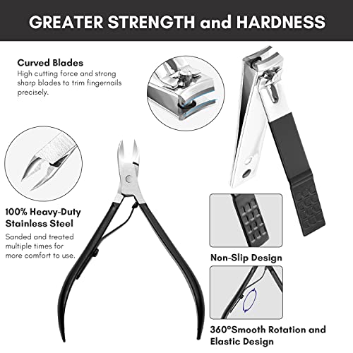 Gifts for Men, Familife Manicure Set Nail Clippers Pedicure Kit Manicure Kit Nail Clipper Set 16pcs and 13PCS Nail Kit Nail Cutter Men Grooming Kit Pedicure Set Professional Manicure Set Stainless Set