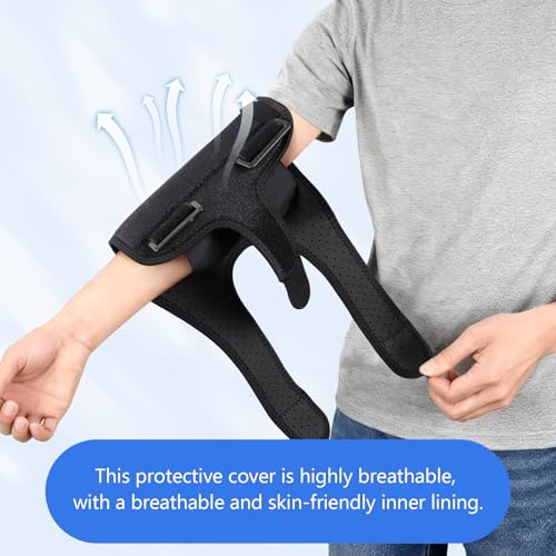 Cozyhealth Elbow Brace Comfortable Night Sleep, Cubital Tunnel Syndrome, Ulnar Nerve Entrapment with Compression Sleeve Immobilizer, 2 Removable Metal Splints Pain Relief for Men and Women (Medium) Medium