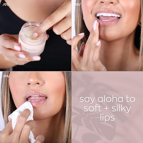 Hanalei Sugar Lip Scrub and Lip Treatment (Clear) Bundle-, Made with Raw Cane Sugar and Real Hawaiian Kukui Nut Oil (Cruelty free, Paraben free)