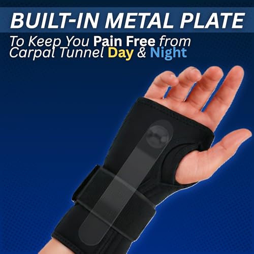 Koprez Wrist Sleep Splint for Carpal Tunnel – Wrist Brace with Metal Support Plate for Night Pain Relief | Adjustable Right or Left Hand Brace for Arthritis, Tendonitis & Wrist Injuries 1