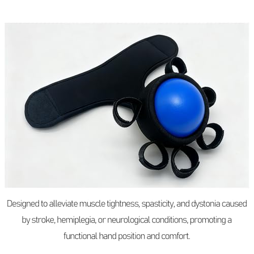 Anti Spasticity Hand Splint with Training Ball - Strap With Adjustable Finger Size,Orthosis Brace for Stroke Recovery, Spasm & Hemiplegia Rehabilitation for Adults - Hand Therapy Equipment for Functional Impairment 2