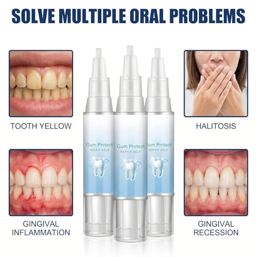 Gum Repair Gel for Receding Gums, Professional Daily Oral Care Essence Pen for Sensitive Teeth & Enamel Safety, Natural Plant Extract Gentle Gum Support Formula (3 Pack) 3 Pack