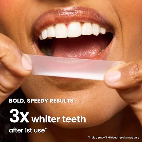 quip Rapid Dissolvable Teeth Whitening Strips, 20 Treatments, 8% Hydrogen Peroxide, Fast-Acting 15-Min Results, Mint with Coconut Oil, 40 Strips