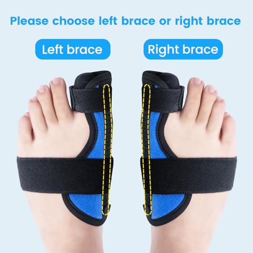 Big Toe Splint for Women & Men, Broken Big Toe Support Brace for Fracture Fixation,Sports Sprains,Injuries, Adjustable Big Toe Protector with 2 Stainless Steel Plates for Day & Night - Left (Blue-Black) (Blue-Black)
