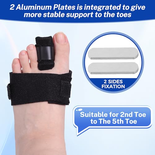 Toe Splint for Broken Toes Support, Toes Brace for Fracture Fixation,Sports Sprains,Injuries, Fracture Toes Protector for Second Toe to Pinky