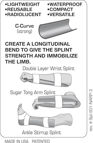 North American Rescue SAM Splint II NAR Moldable, Lightweight, Strong, Waterproof, Reusable Splints for Arms, Legs, Fractures (50-1005)