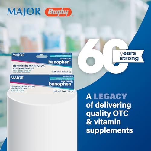 MAJOR Extra Strength Banophen - Anti-Itch Cream - Topical Analgesic Skin Protectant - Helps Relieve Itches from Insect Bites and Skin Irritations - 1 Oz. (4 Pack) 4 Pack