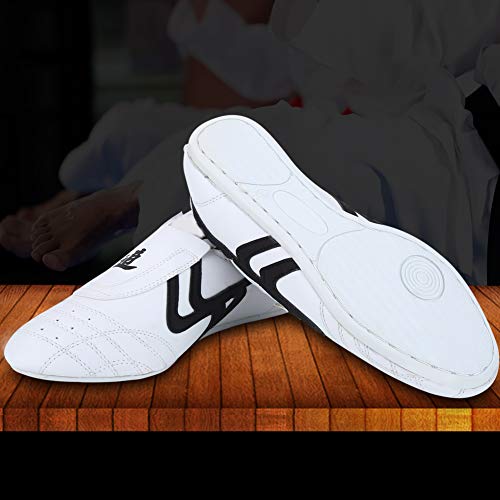 Keenso Taekwondo Shoes,for Sport Boxing Kung fu Taichi,Martial Arts Sneaker,Lightweight Shoes for Men and Women with Blue Storage Bag 37 Black