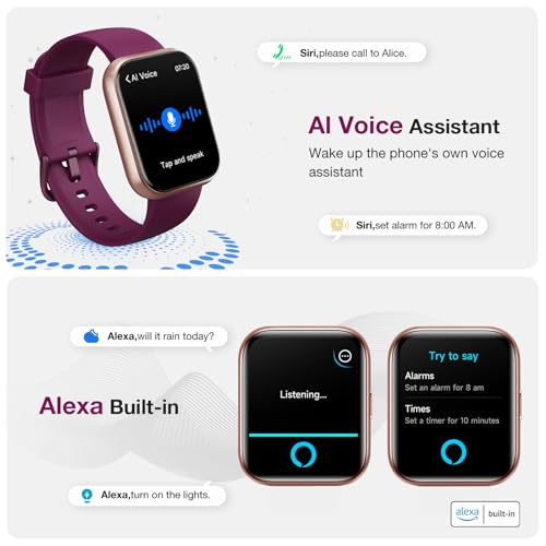 ENOMIR Smart Watch for Women Men, Call, Alexa, Health Monitor Fitness Watch Purple
