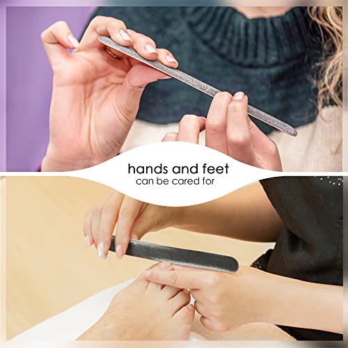 Canvalite Nail File Large Emery Boards for Nails 100/180 Grit Nail Files for Natural Nails Manicure Pedicure Tool for Home and Salon Use 50PCS, Black 50.0
