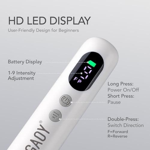 GAOY Cordless Nail Drill, Rechargeable Electric Nail File with LED Display, Lightweight Low Noise Manicure & Pedicure Tool for Gel Removal, Acrylic Nails & DIY Home Use, White