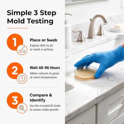 Varify Mold Test Kit for Home Air Quality | Air Quality Test Kit & Black Mold Detector for Home | 6-Petri-Dish Indoor Airborne Spore Sampler | Easy-to-Use with Clear Instructions & ID Booklet 6 Pack
