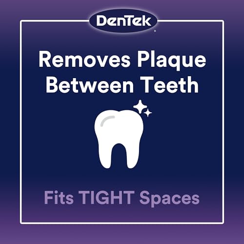 Dentek Interdental Brushes - Tight, 16 Count, 6 Pack - Easy-Brush Interdental Plaque Remover with Fluoride - Cleans Tight Spaces Around Teeth, Braces & Other Dental Appliances