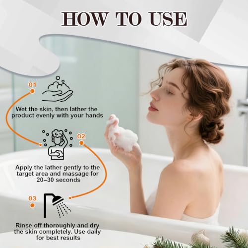 Antifungal Soap - Body & Face Wash for Acne, Folliculitis, Eczema, Body Odor, Jock Itch, Athletes Foot, Tinea Versicolor with Tea Tree Oil & Coconut (3Bars x 2.82 oz)