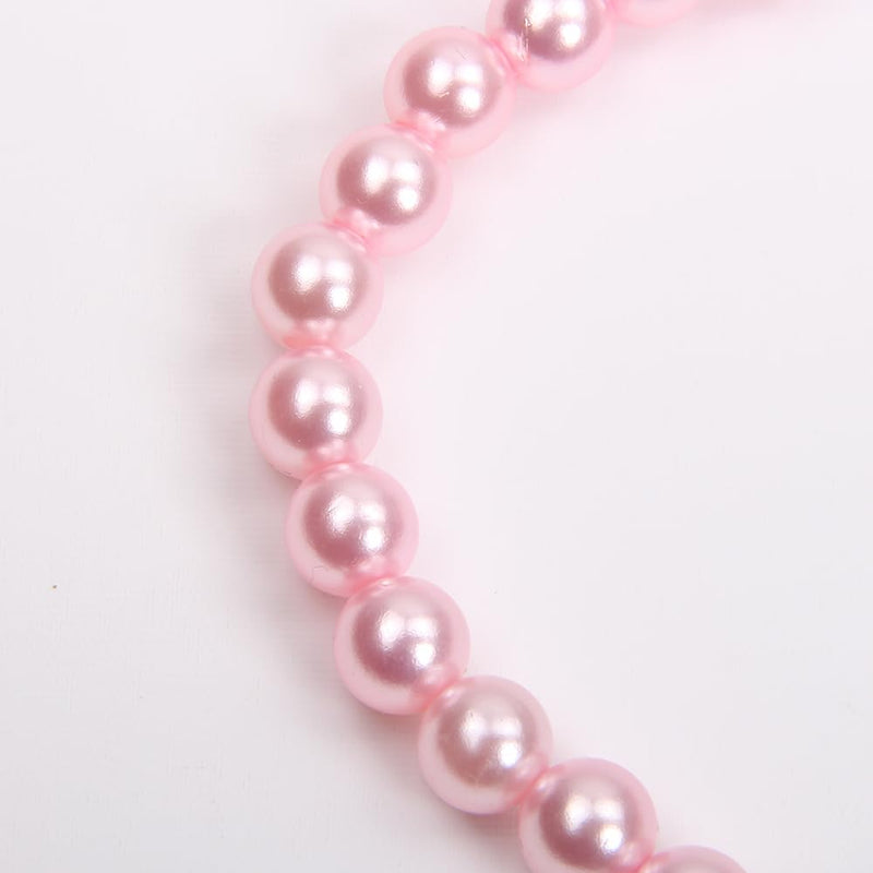 Dog Cat Pearls Necklace Collar with Rhinestones Crown Charm Pendant Pet Puppy Jewelry (L, Pink) L - BeesActive Australia