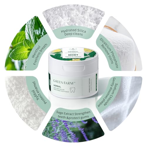 2 Pack Xylitol Tooth Powder, Gentle Teeth Whitening Powder,Enamal Safety,No Peroxide, No Bleeding Gum, 2pc