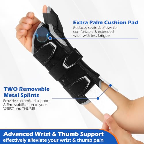 TIMTAKBO Thumb Spica Splint Right Hand Carpal Tunnel Wrist Thumb Brace L/XL