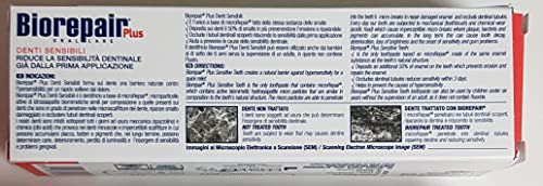 Biorepair Sensitive Teeth Daily Toothpaste - 2.54 Fluid Ounces (75ml) Tubes (Pack of 6) [ Italian Import ]