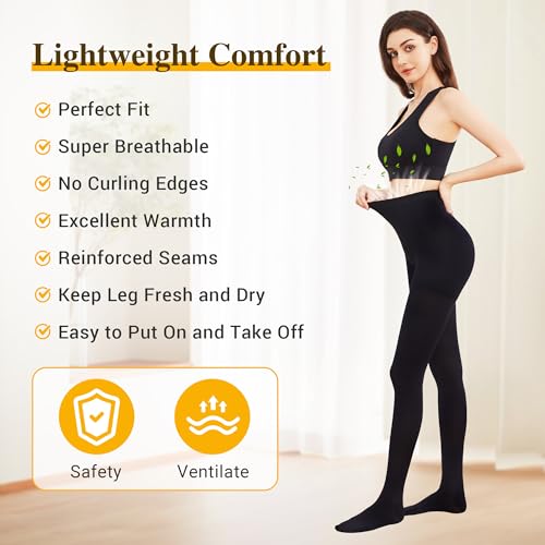 15-20 mmHg Medical Graduated Compression Pantyhose for Women Men Black 3X-Large