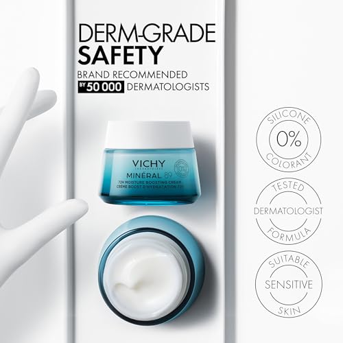 VICHY Mineral 89 Daily Face Moisturizer with Hyaluronic Acid Lightweight Cream for All Skin Types