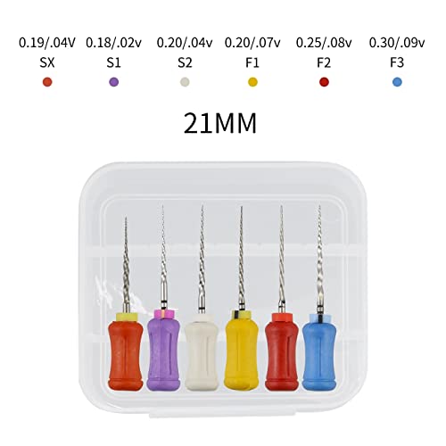 6pcs/Box 21/25mm Bendable NiTi Hand Use Super Rotary Files Dentist Files Shaping Finishing Tools (21MM) 21MM