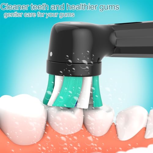 Replacement Heads Compatible with Oral B iO Electric Toothbrush, Soft Toothbrush Heads Fit for Oral-B iO 2/3/4/5/6/7/8/9/10 Series with Covers, Black 8pcs 8 Count (Pack of 1)