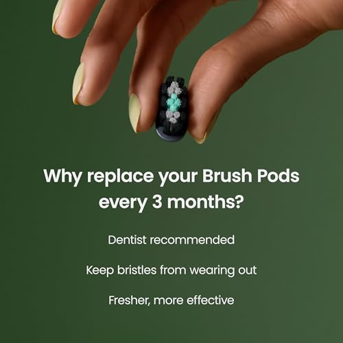 quip Ultra and Ultra Lite EasyClick Brush Pod Refill Heads - 4 Pack - Verified quip Brush Head Refills for Sonic Electric Toothbrushes - Soft Bristles, Compact - Last 3 Months Each - Black