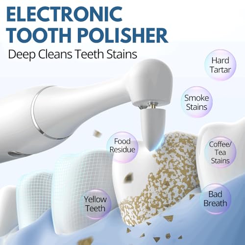 Electric Tooth Polisher with 6 Brush Heads Teeth Cleaning Tools