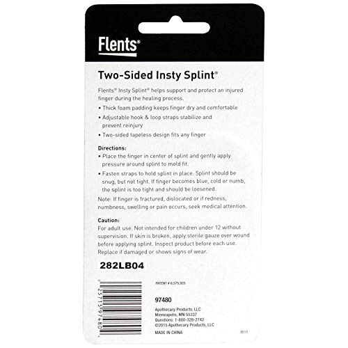 Flents Finger Splint, Two Sided Insty Splint, Medium and Large Value Pack, Supports & Protects Injured Finger 12 Count (assorted) Two-Sided Insty Splint