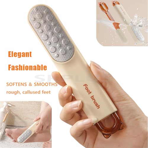 2-in-1 Foot File - Callus Shaver Skin Remover with 31 Blades - Stainless Steel Dual Sided Pedicure Feet Scrubber with Handle for Callus, Dry, Hard Dead Skin Removal - Heel Scraper Foot Care Tools
